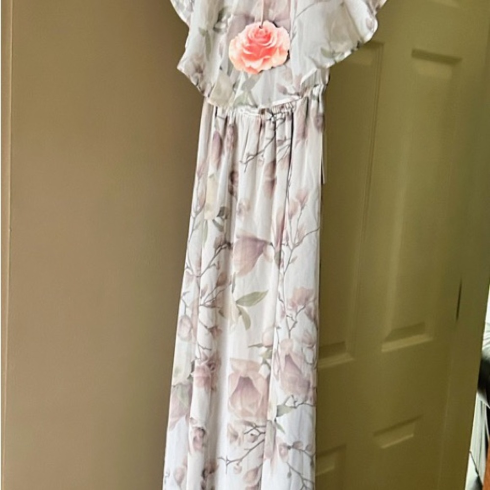 Show Me Your MuMu Pink and White Floral Maxi Dress